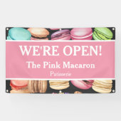 Open voor Bedrijven | Macaron French Patisserie Pi Spandoek (Horizontaal)