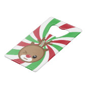 Open voor een rendierfles Kawaii Creditkaart Flessenopener (Achterkant Gekanteld)