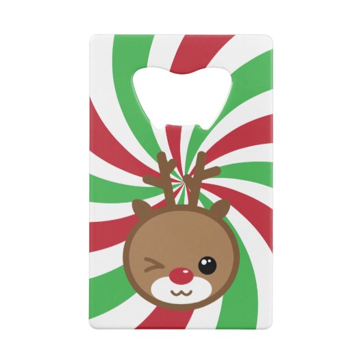 Open voor een rendierfles Kawaii Creditkaart Flessenopener (Achterkant)