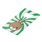 Open voor een rendierfles Kawaii Creditkaart Flessenopener (Voorkant Gekanteld)