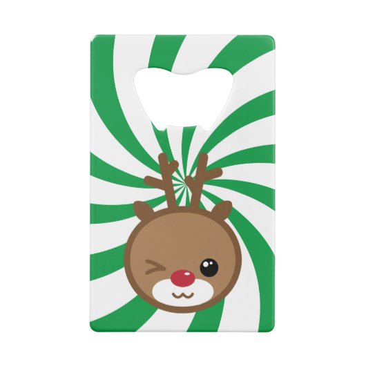 Open voor een rendierfles Kawaii Creditkaart Flessenopener (Achterkant)