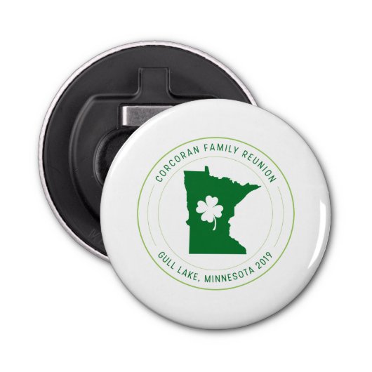 Open voor fles met magneetrugleuning button flesopener (Voorkant)