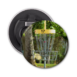 Open voor flesje met magneetschijfgolf button flesopener