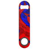 Open voor flesje met rode en blauwe Fancy snelheid Speed Flessenopener (Voorkant)