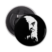 Open voor flesje met zwarte of witte bald button flesopener (Voorkant)