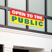 Open voor het publiek evenement spandoek (Buitenkant Gebouw)