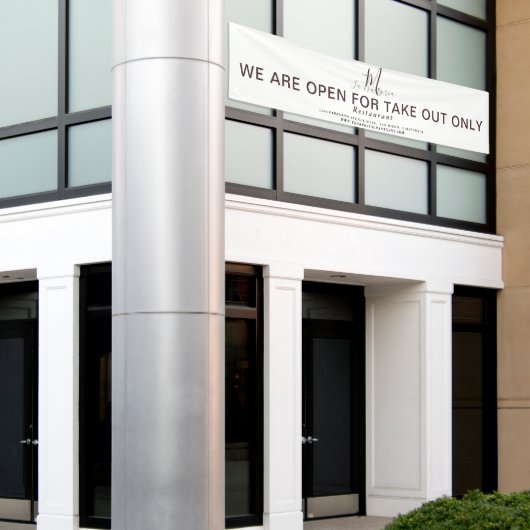 OPEN VOOR HET UITNEMEN VAN MONOGRAM SCRIPT RESTAUR SPANDOEK (Buitenkant Gebouw)