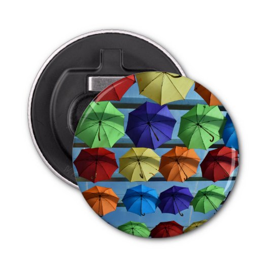 Open voor kleurrijke bescherming button flesopener (Voorkant)