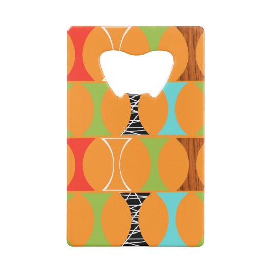 Open voor middeleeuwse moderne Oranje patroonflaco Creditkaart Flessenopener (Achterkant)