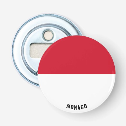 Open voor Monaco Flag heerlijk patriottisch flesje Button Flesopener (Voorkant)