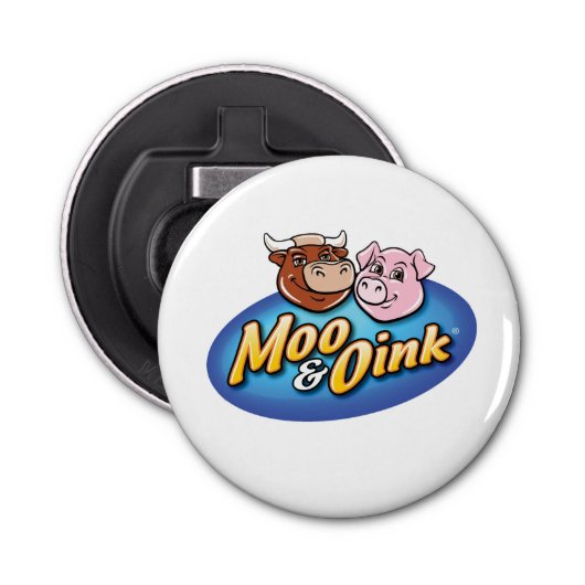 Open voor Moo- en Oink-flesje Button Flesopener (Voorkant)