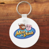Open voor Moo- en Oink-flesje Sleutelhanger (Voorkant)