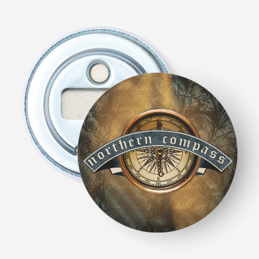 Open voor noordelijke kompasfles button flesopener (Voorkant)