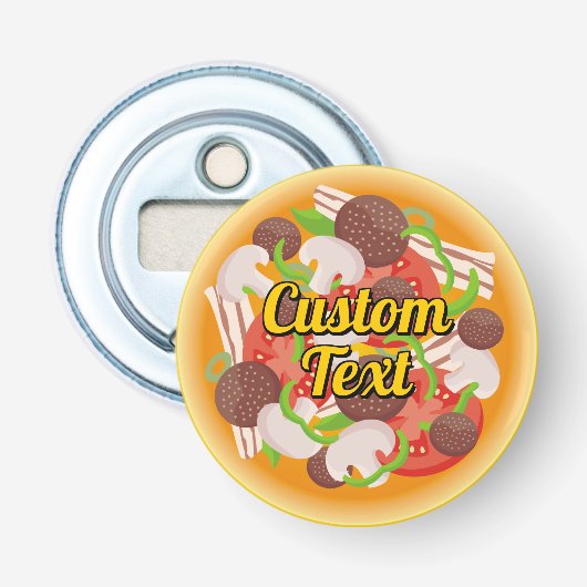 Open voor Pizza-flacon Button Flesopener (Voorkant)