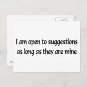 Open voor suggesties briefkaart (Voorkant / Achterkant)