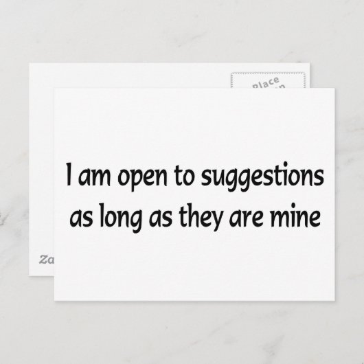 Open voor suggesties briefkaart (Voorkant / Achterkant)