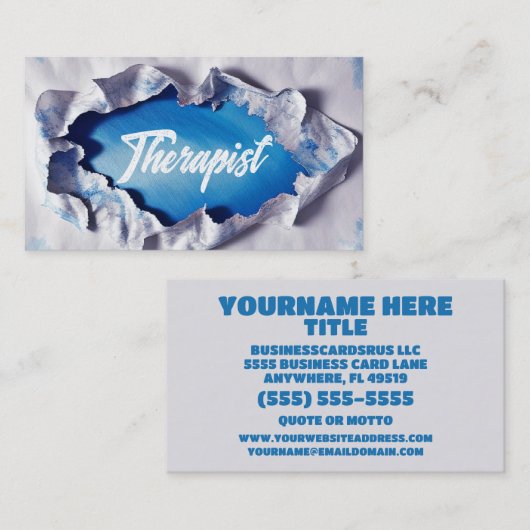 Open voor Therapeut Visitekaartje (Voorkant / Achterkant)