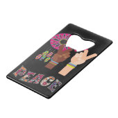 Open voor vredesflesje creditkaart flessenopener (Voorkant Gekanteld)