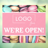 Open voor Zakelijk Gebruik | Macaron Franse Banket Raamsticker (Vel 3)