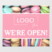 Open voor Zakelijk Gebruik | Macaron Franse Banket Raamsticker (Vel)