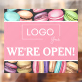 Open voor Zakelijk Gebruik | Macaron Franse Banket Raamsticker (Vel 2)