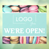 Open voor Zakelijk | Macaron French Patisserie Min Raamsticker (Vel 3)