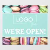 Open voor Zakelijk | Macaron French Patisserie Min Raamsticker (Vel)