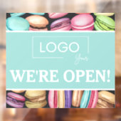 Open voor Zakelijk | Macaron French Patisserie Min Raamsticker (Vel 2)