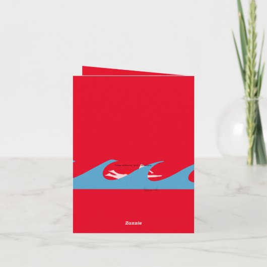 Open water Zwemmen Kerstmis Kaart (Achterkant)