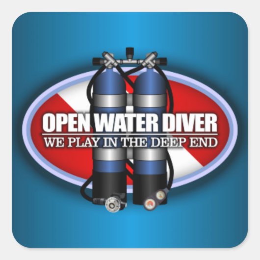 Open-waterduiker (ST2) Vierkante Sticker (Voorkant)