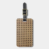 Open Weave Rattan Cane Bagagelabel (Voorkant verticaal)