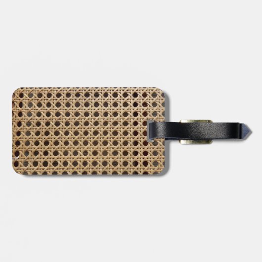 Open Weave Rattan Cane Bagagelabel (Achterkant horizontaal)