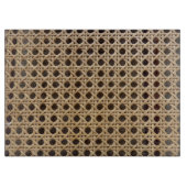 Open Weave Rattan Cane Glass Choping Board Snijplank (Voorkant)