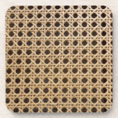 Open Weave Rattan Cane Hard Plastic Onderzetters (Voorkant)