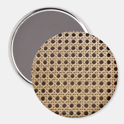 Open Weave Rotan Cane Grote ronde magneet (Voorkant / Achterkant)