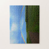 Open weg door groene velden Alberta regenboog Legpuzzel (Verticaal)