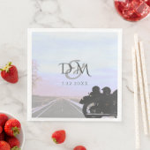 Open weg Motorfiets Bruiloft Receptie Servet (Insitu)