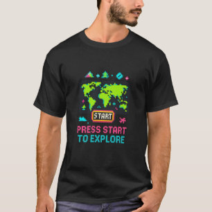 Open wereld explorer spel t-shirt