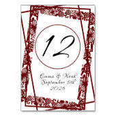 Open-werk Elegant Maroon Burgandy Kaart (Voorkant)