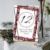 Open-werk Elegant Maroon Burgandy Kaart