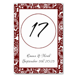 Open-werk Elegant Maroon Burgandy Kaart