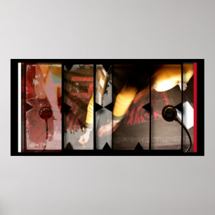 Open Werk met Open Red 5 Photomontage-Poster Poster