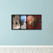 Open Werk over Open Red 13 Canvas Photomontage (Insitu (Houten vloer))