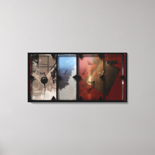 Open Werk over Open Red 13 Canvas Photomontage Afdruk