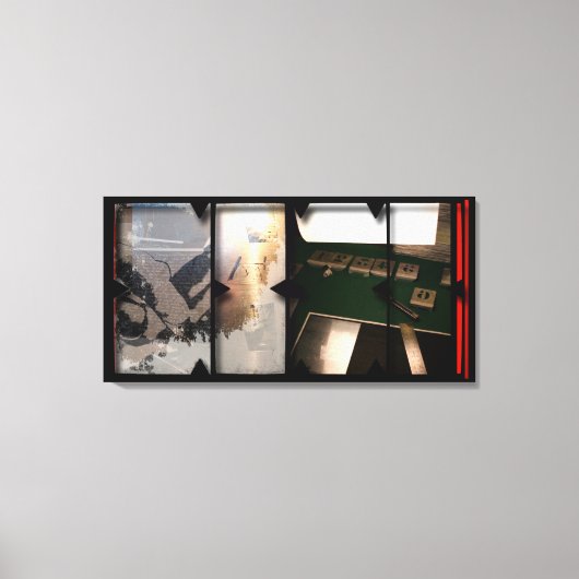 Open Werk over Open Red 14 Canvas Photomontage (Voorkant)