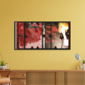 Open Werk over Open Red 3 Canvas Photomontage (Insitu (Woonkamer))