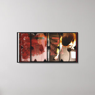 Open Werk over Open Red 4 Canvas Photomontage