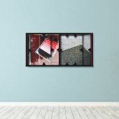 Open Werk over Open Rood 9 Fotomontage Canvas (Insitu (Houten vloer))