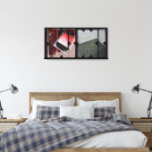 Open Werk over Open Rood 9 Fotomontage Canvas (Insitu (Slaapkamer))