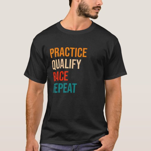  Open Wheel Car Racing Practice kwalificeert Rac T-shirt (Voorkant)